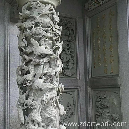 Customized relief dragon stone column